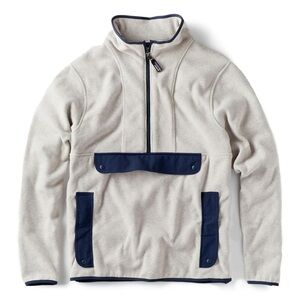 Patagonia Cream Fleece Pullover with Navy Trim